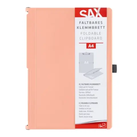 SAX Folding clipboard A5-A4 peach