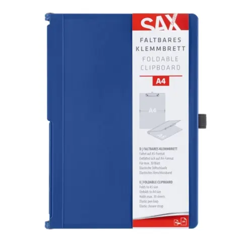 SAX Folding clipboard A5-A4 blue
