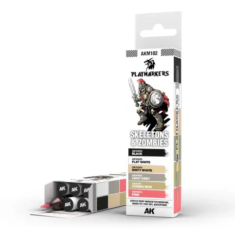 AK INTERACTIVE Playmarkers Skeletons & Zombies akril festék marker készlet 6 darabos
