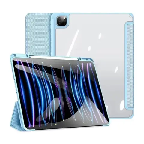 DUX DUCIS Toby Smart Case mappa tok légpárnás sarok közepesen ütésálló érintőceruza tartó átlátszó hátlap Apple iPad Pro 13 (2024) kék