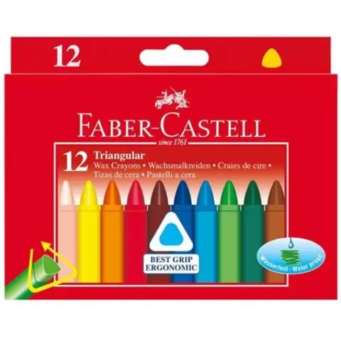 FABER-CASTELL Zsírkréta háromszögletű 12 szín