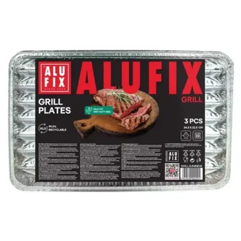 ALUFIX GRILL3UNINEW rectangular grill tray 34.5x22.5cm 3 pcs