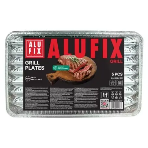 ALUFIX GRILL5UNINEW Grill tray rectangular 34.5x22.5cm 5 pcs