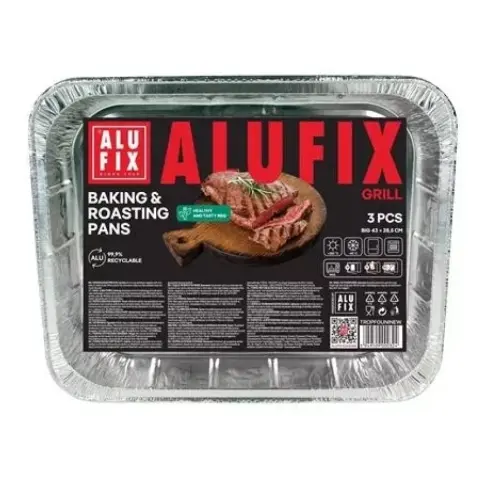 ALUFIX TROPFGUNINEW grill tray 33x26cm 3 pcs Aluminium