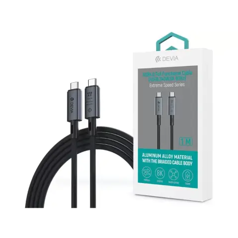 DEVIA USB 4.0 Type C Összekötő Fekete 1m ST399688