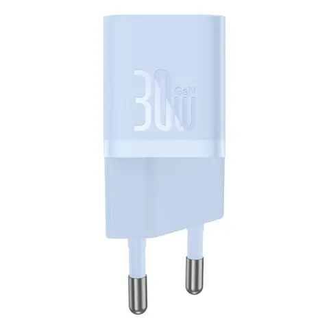 BASEUS GaN5 mini wall fast charger 30W USB-C with 1m cable blue