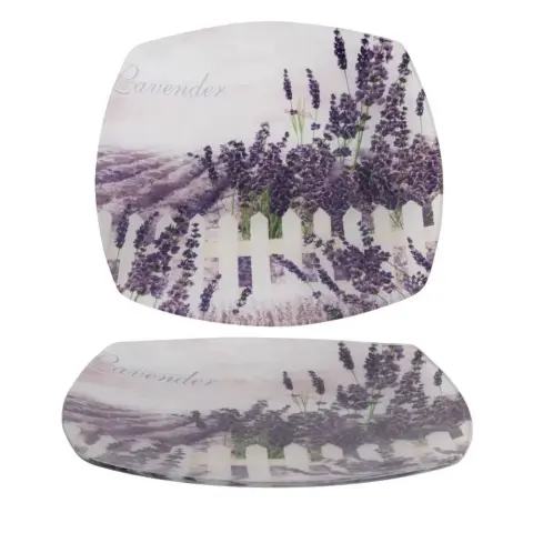 IRIS 102020 Glass bowl lavender pattern 25x25cm