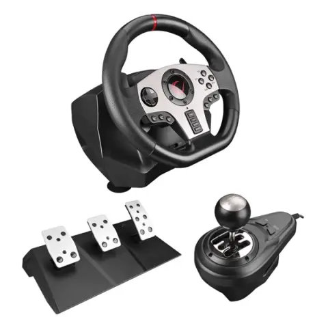 RAMPAGE V902 steering wheel+pedal+gear shift PC black