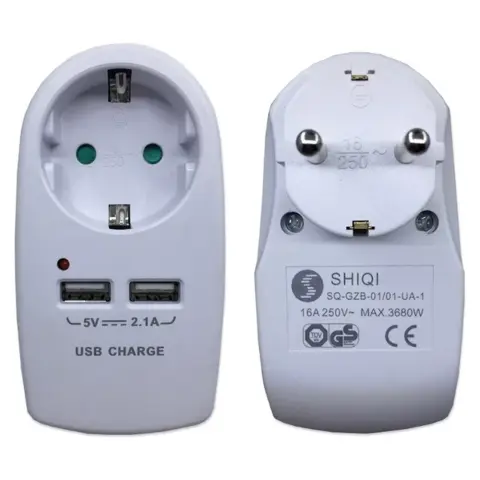 BLACKBIRD BH1622 BlackBird Fali aljzat 2x USB-A fehér