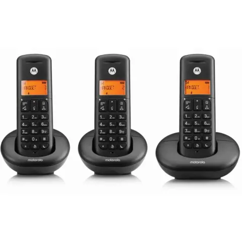 MOTOROLA E203 Dect phone black 3 pcs