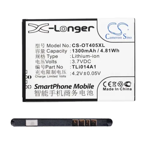 CAMERON SINO Alcatel OT-2008G CAMERON SINO akku 1300mAh LI-ION CAB60B0000C1/TLI014A1/TLI014A2 kompatibilis