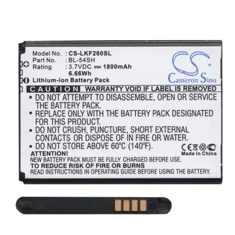 CAMERON SINO LG G4c CAMERON SINO Li-Ion battery 3.7V/1800mAh LG BL-54SG compatible BLACK