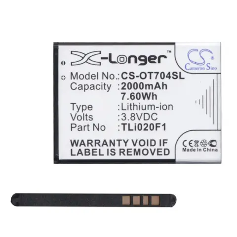 CAMERON SINO Alcatel Pixi 4 5 CAMERON SINO Li-Ion battery 3.8V/2000mAh Optus TLi020F1 compatible BLACK