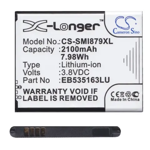 CAMERON SINO Samsung Grand Duos CAMERON SINO Li-Ion battery 3.8V/2100mAh Samsung EB535163LA compatible BLACK