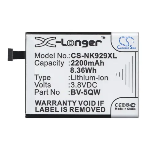 CAMERON SINO Nokia Lumia 929 CAMERON SINO Li-Ion akku 3.8V/2200mAh Nokia BV-5QW kompatibilis FEKETE