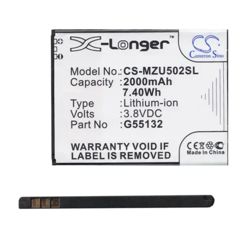 CAMERON SINO Navon Mizu M502 CAMERON SINO Li-Polymer battery 3.8V/2000mAh NAVON G55132 compatible BLACK