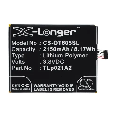 CAMERON SINO Alcatel Idol 2S CAMERON SINO Li-Polymer battery 3.8V/2150mAh Alcatel TLp021A2 compatible BLACK