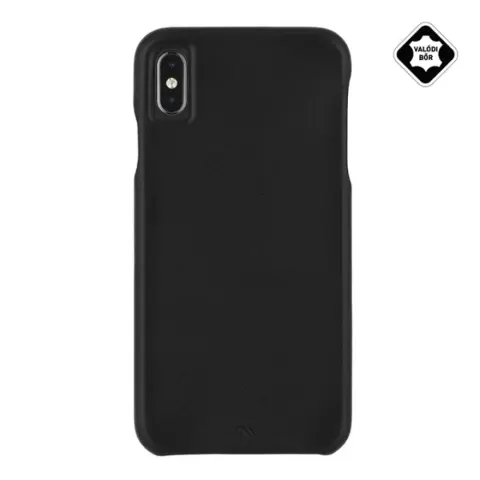 CASE-MATE iPhone XS Max 6.5 CASE-MATE BARELY THERE műanyag telefonvédő ultravékony valódi bőr hátlap FEKETE