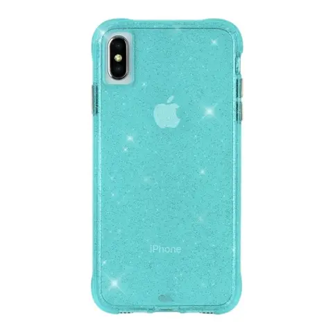 CASE-MATE iPhone XS Max 6.5 CASE-MATE SHEER szilikon telefonvédő ütésállóság csillámporos VILÁGOSKÉK