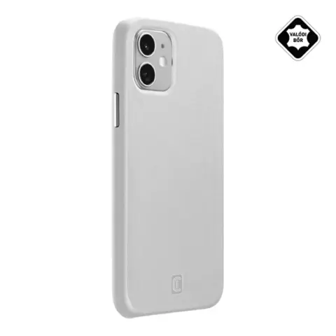 CELLULARLINE iPhone 12 mini CELLULARLINE ELITE műanyag telefonvédő mikrofiber belső valódi bőr hátlap FEHÉR