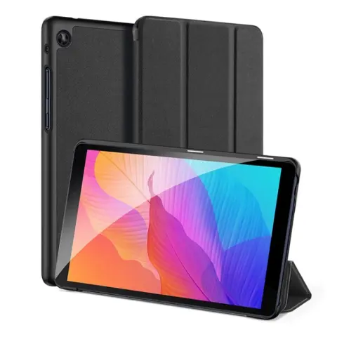 DUX DUCIS Huawei MatePad T8 WIFI DUX DUCIS DOMO tok álló bőr hatású aktív FLIP textil minta FEKETE