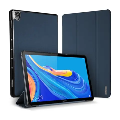 DUX DUCIS Huawei MediaPad M6 10.8 WIFI DUX DUCIS DOMO tok álló bőr hatású aktív FLIP textil minta SÖTÉTKÉK