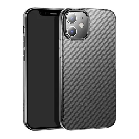 HOCO iPhone 12 mini DELICATE SHADOW szilikon telefonvédő karbon minta FEKETE