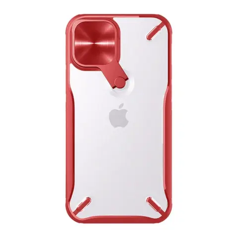 NILLKIN iPhone 12 mini NILLKIN CYCLOPS műanyag telefonvédő ütésállóság kitámasztó PIROS