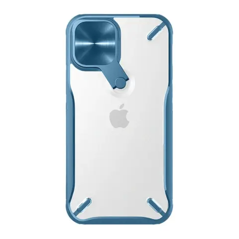 NILLKIN iPhone 12 mini NILLKIN CYCLOPS műanyag telefonvédő ütésállóság kitámasztó SÖTÉTKÉK