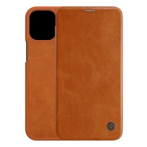 NILLKIN iPhone 12 Pro Max NILLKIN QIN tok álló bőr hatású FLIP kártyazseb BARNA