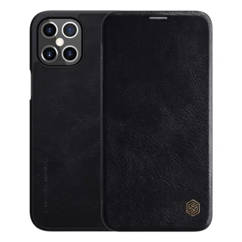NILLKIN iPhone 12 Pro Max NILLKIN QIN tok álló bőr hatású FLIP kártyazseb FEKETE