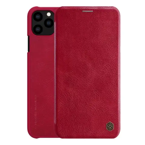NILLKIN iPhone 11 Pro Max NILLKIN QIN tok álló bőr hatású FLIP kártyazseb PIROS