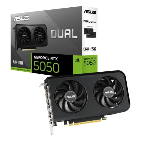 ASUS DUAL-RTX5050-O8G Dual OC GeForce RTX 5050 8GB GDDR6 DLSS4
