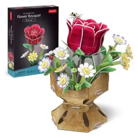 CUBICFUN 3D puzzle játék 120 darabos Virágcsokor rózsával