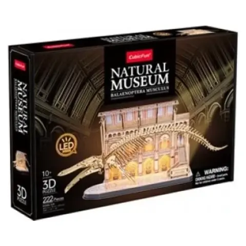 CUBICFUN 3D puzzle játék 222 darabos Kék bálna csontváz LED világítással