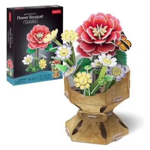 CUBICFUN 3D puzzle játék 109 darabos Virágcsokor kaméliával
