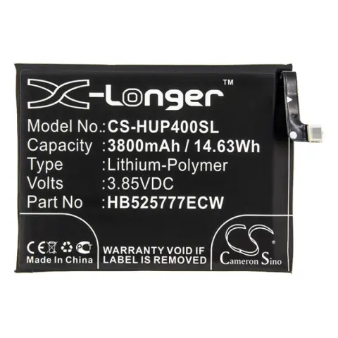 CAMERON SINO Huawei P40 CAMERON SINO Li-Polymer akku 3.85V/3800mAh Huawei HB525777ECW kompatibilis FEKETE