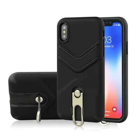 GIGAPACK iphone xs max 6.5 defender műanyag telefonvédő ütésállóság fém kitámasztó fekete