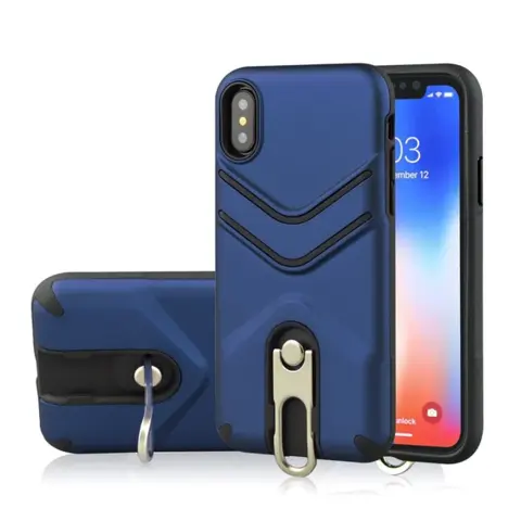 GIGAPACK iphone xs max 6.5 defender műanyag telefonvédő ütésállóság fém kitámasztó sötétkék