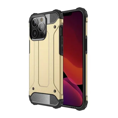 GIGAPACK iphone 13 pro defender silicone phone case impact-resistant metallic effect gold