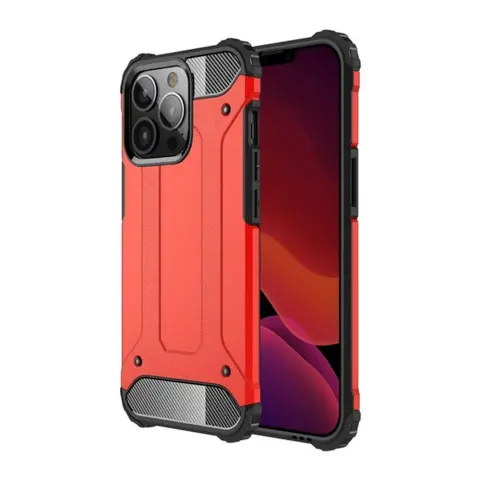 GIGAPACK iphone 13 pro defender silicone phone case shockproof metallic effect red