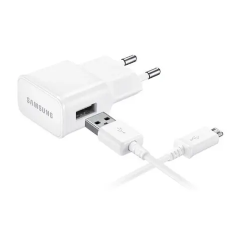 SAMSUNG Mains charger USB port 8W + ECB-DU4AWE/ECB-DU68WE microUSB cable white OEM