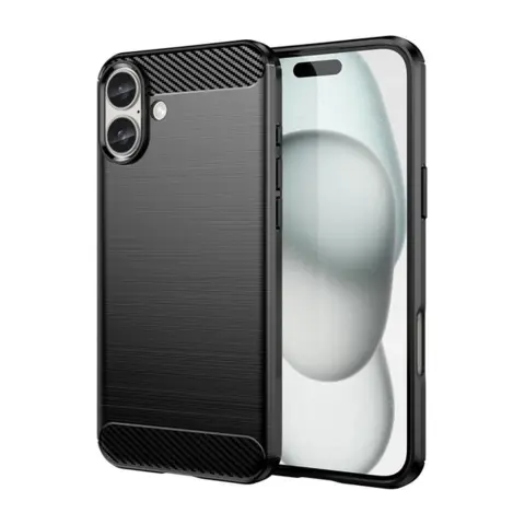 GIGAPACK iphone 16 plus szilikon telefonvédő ütésállóság karbon minta fekete