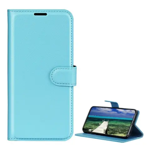 GIGAPACK nokia 3.1 tok álló bőr hatású flip prémium mentakék