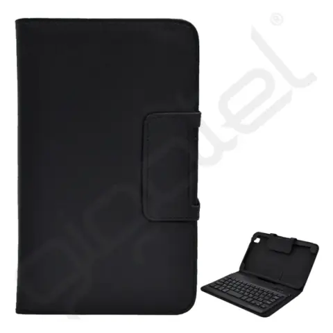Samsung Tab Pro 8.4 LTE SEENDA tok álló bőr hatású FLIP angol nyelvű FEKETE
