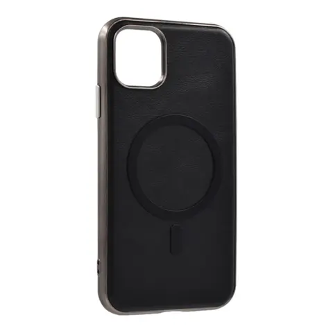 GIGAPACK iphone 11 szilikon telefonvédő eco bőr hatású hátlap prémium fekete