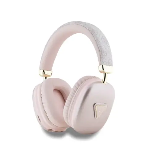 GUESS PU LEATHER 4G TRIANGLE LOGO bluetooth fejhallgató SZTEREO v5.3 IPX4 vízálló RÓZSASZÍN