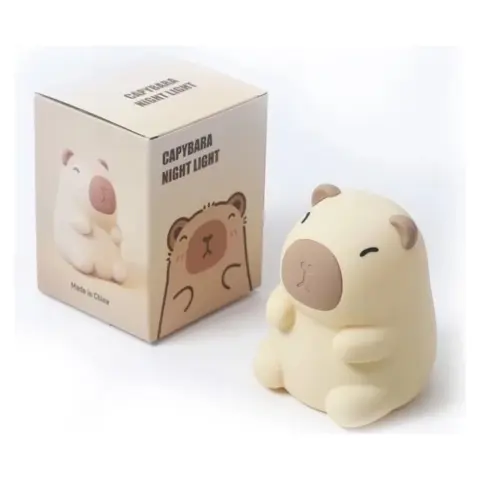 XPRO Capybara ledes éjszakai asztali lámpa USB-s újratölthető barna