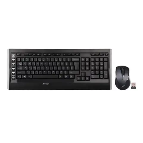 A4TECH 9300F Wireless Desktop US Angol-Cseh fekete