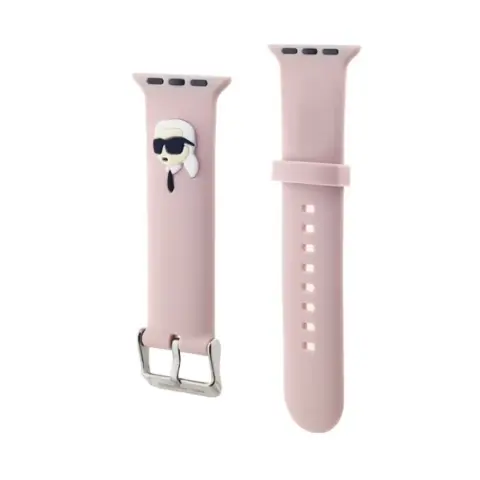 KARL LAGERFELD Apple Watch Series 11 42mm KARL LAGERFELD KARL HEAD NFT pótszíj egyedi méret fém csat RÓZSASZÍN